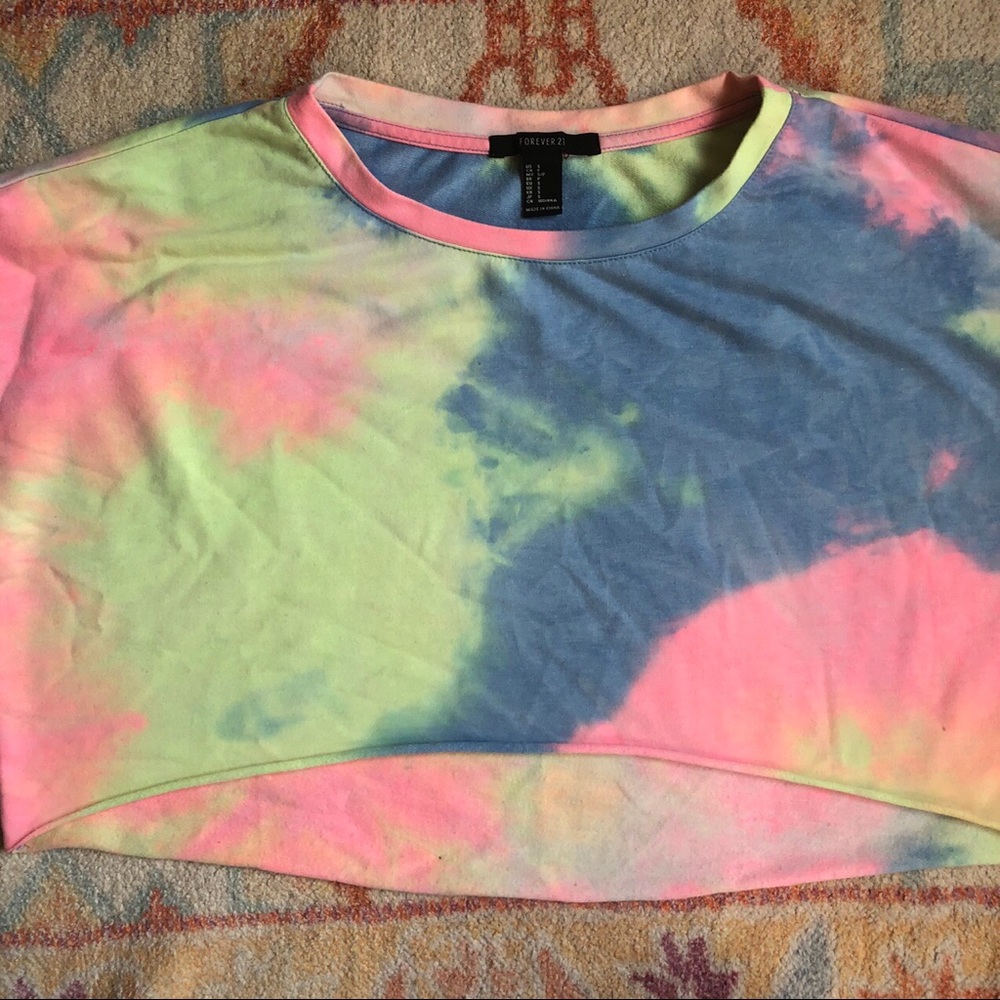 tie dye cropped tee